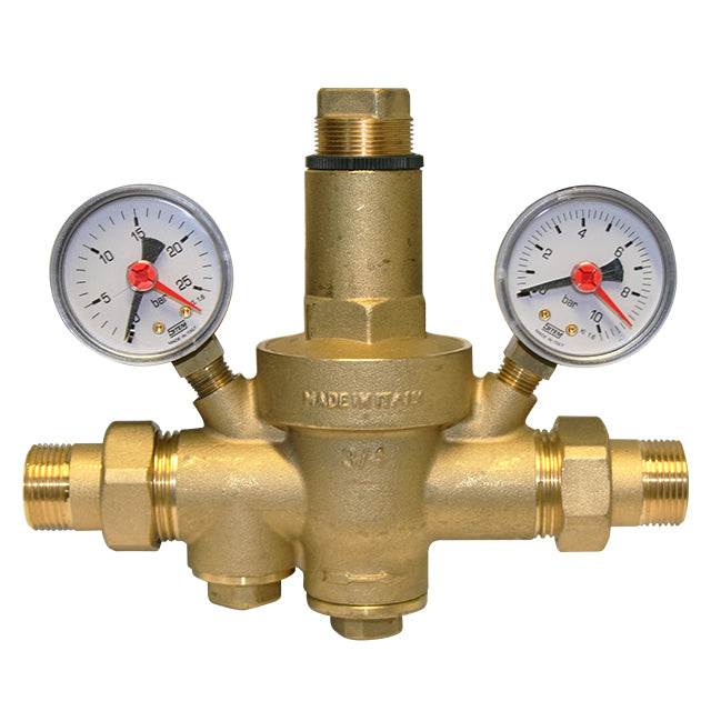 Brass Pressure Reducing Valve - 25 Bar Inlet - with Gauges