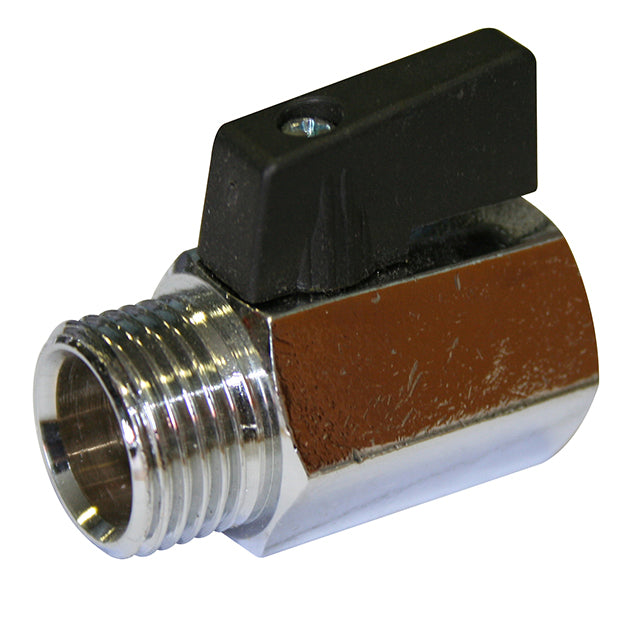 Brass Mini Ball Valve - Male x Female - Chromed Finish - WRAS Approved