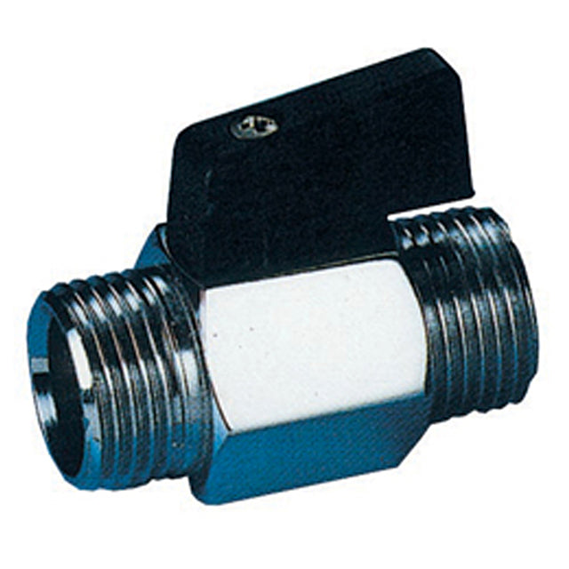 Brass Mini Ball Valve - Male x Male - Chromed Finish - WRAS Approved