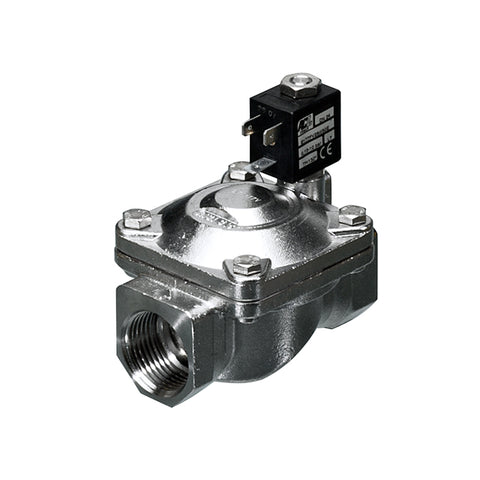 Stainless Steel Solenoid Valve - Servo-assisted - Normally Closed