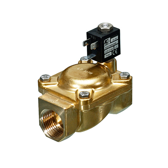 Brass Solenoid Valve - Servo-assisted - Normally Open