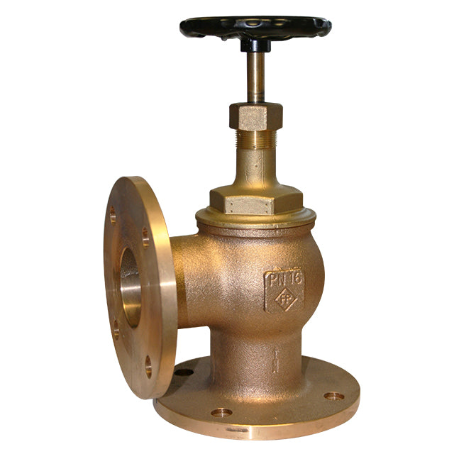 Bronze Globe Valve - Angle Pattern - Flanged PN16