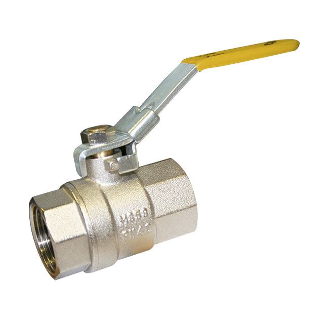 Brass Ball Valve with Locking Yellow Lever - BSPT