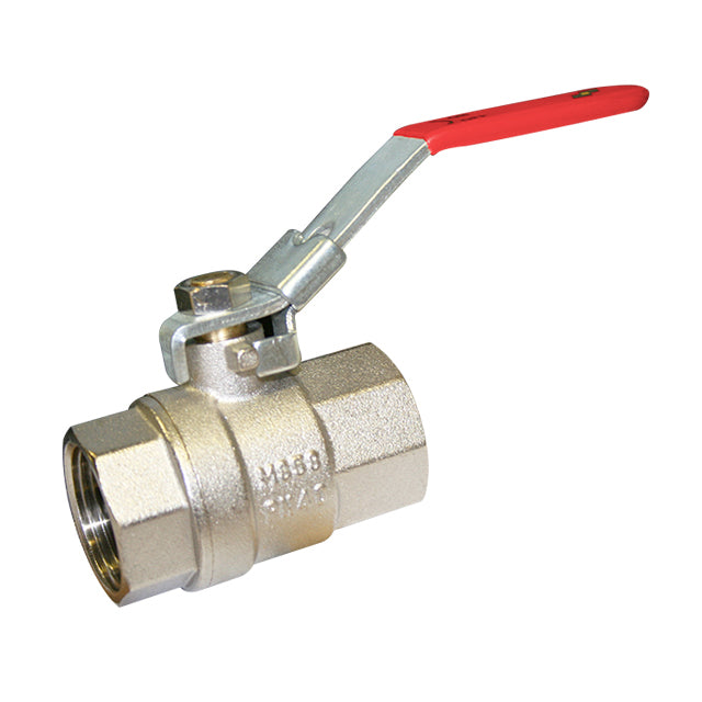 Brass Ball Valve with Locking Red Lever - NPT