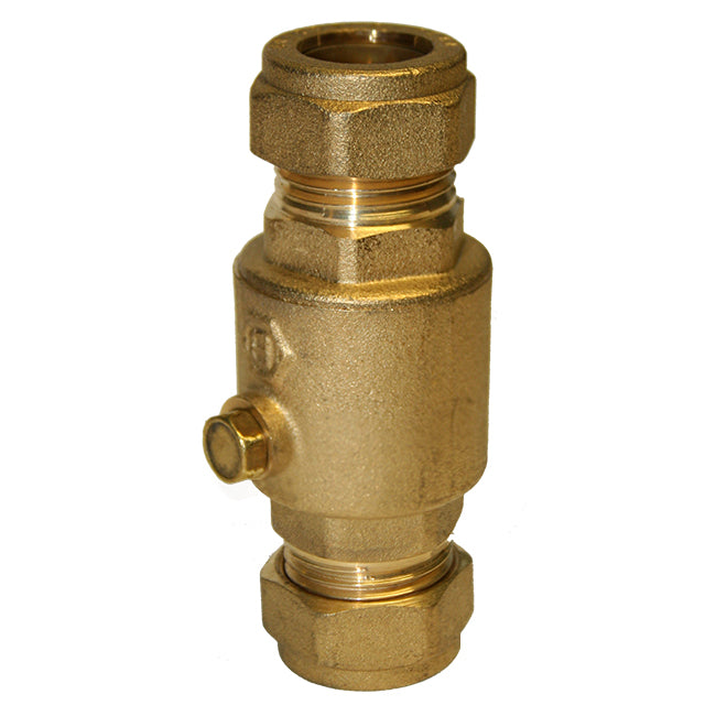 CR Brass Single Check Valve - Compression Ends - WRAS Approved