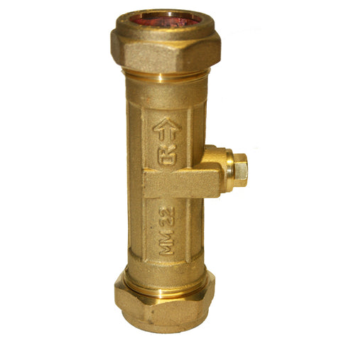 CR Brass Double Check Valve - Compression Ends - WRAS Approved