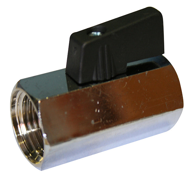 Brass Mini Ball Valve - Female x Female - Chromed Finish - WRAS Approved