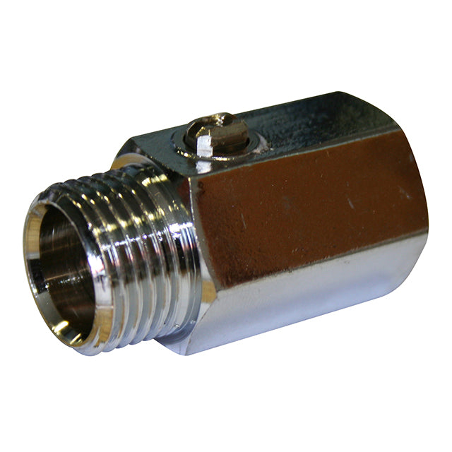 Brass Mini Ball Valve - Male x Female - Chromed Finish - Screwdriver Operated - WRAS Approved