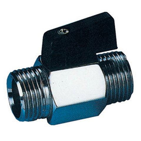 Brass Mini Ball Valve - Male x Male - Chromed Finish - WRAS Approved