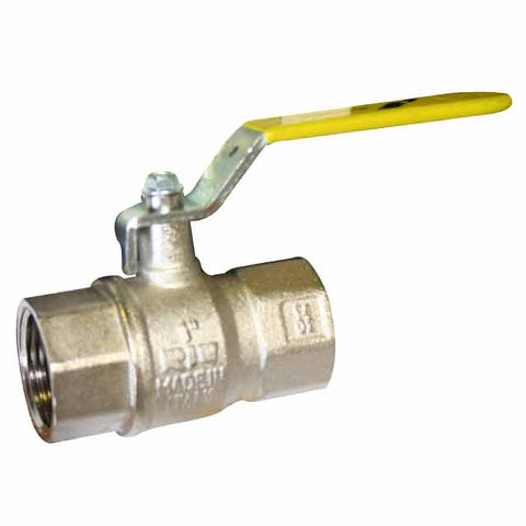 Brass Ball Valve - BSI Gas Approved - Yellow Lever - Rated from PN40 to PN16