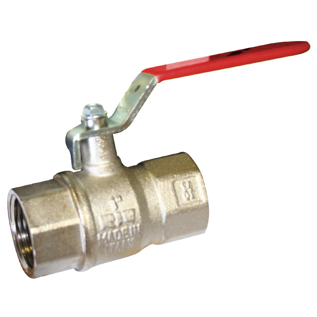 Brass Ball Valve - BSI Gas Approved - Red Lever