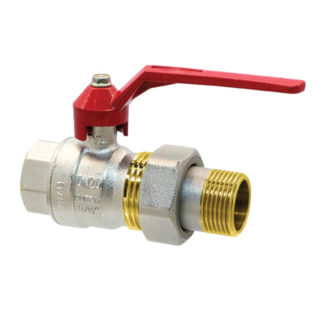 Brass Ball Valve - Male Union End - Lever Operated - WRAS Approved