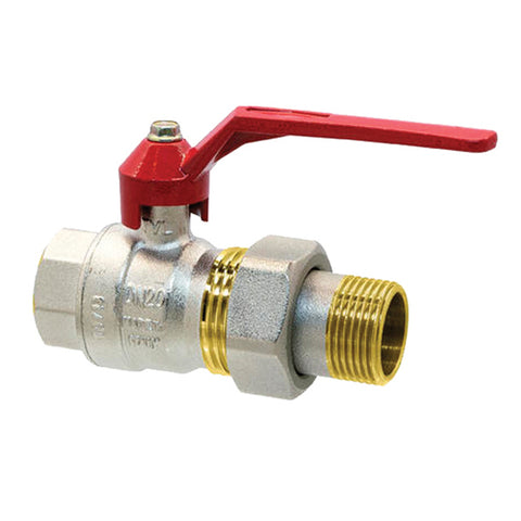 Brass Ball Valve - Male Union End - Lever Operated - WRAS Approved