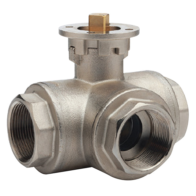 Brass Ball Valve - 3 Way - T Port - ISO Top