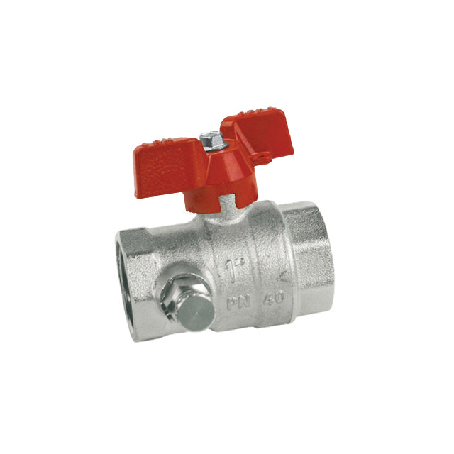 Brass Ball Valve with Drain Plug - Butterfly Handle