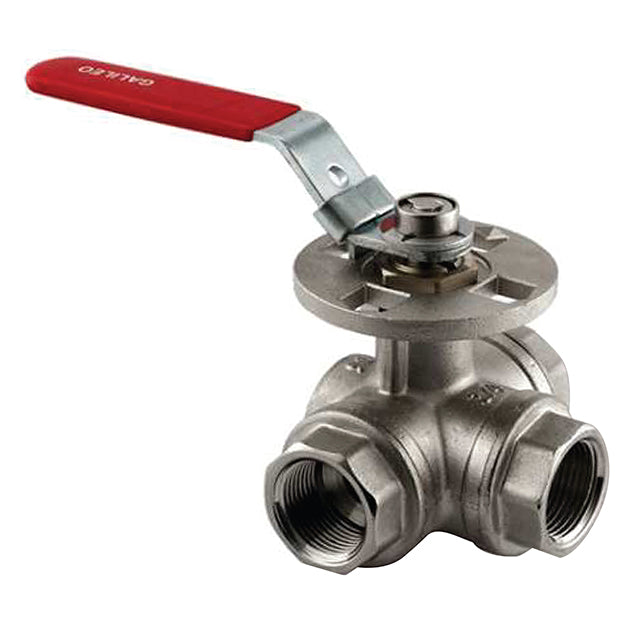 Brass Ball Valve - 3 Way - 360 Degree Operation - Lockable