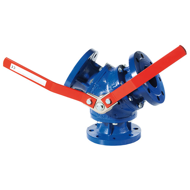 Cast Iron 3 Way Diverter Ball Valve - Y Port - Flanged PN16