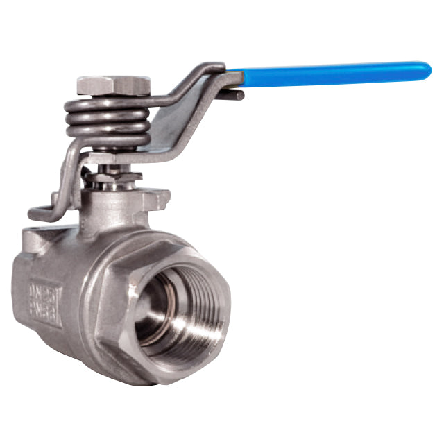 Stainless Steel Ball Valve - Two Piece - Spring Close Lever - ATEX