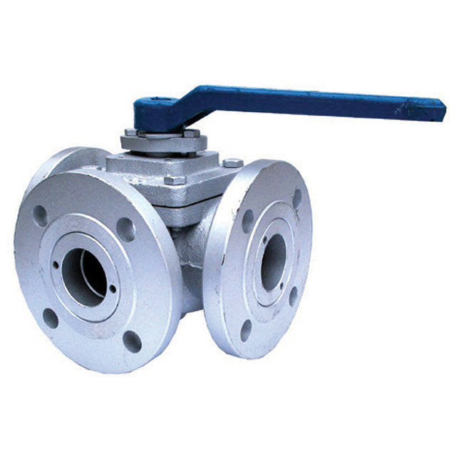 Stainless Steel 3 Way Ball Valve - Flanged PN16 - L Port