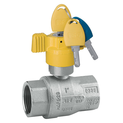 Brass Ball Valve - BSI Gas Approved - Locking Butterfly Handle - WRAS Approved