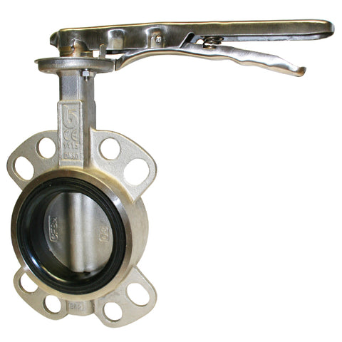 Stainless Steel Wafer Butterfly Valve - Stainless Steel Disc - FKM (Viton) Liner