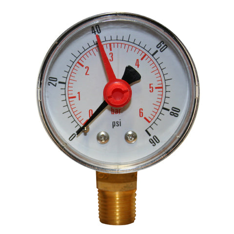 Pressure Gauge for Pressure Reducing Valves - 1/4" Bottom Entry
