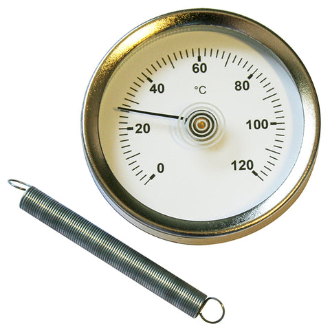 Temperature Gauge - 63mm Dial - with Spring Tie for Pipework