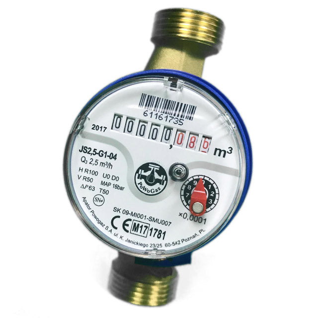 PoWoGaz Class B Water Meter - Threaded BSP - MID & WRAS Approved